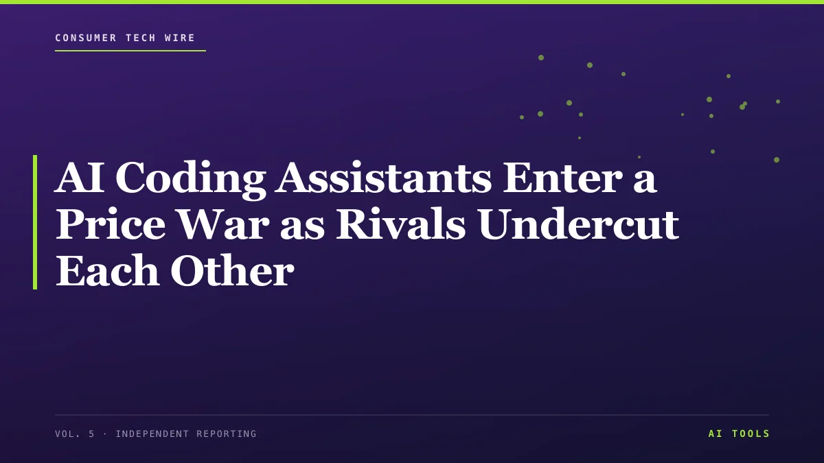 AI Coding Assistants Enter a Price War as Rivals Undercut Each Other