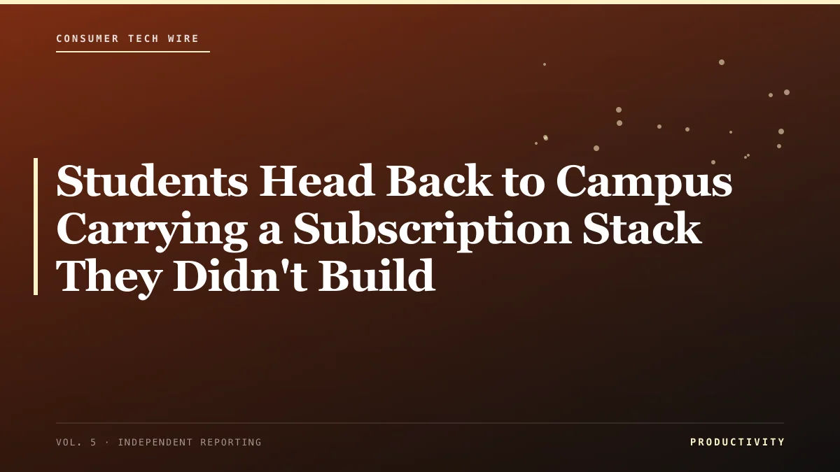 Students Head Back to Campus Carrying a Subscription Stack They Didn't Build